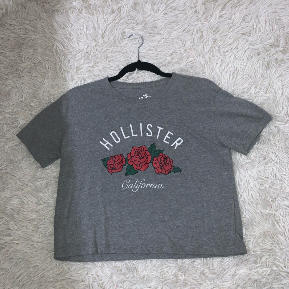 Hollister grey crop top
